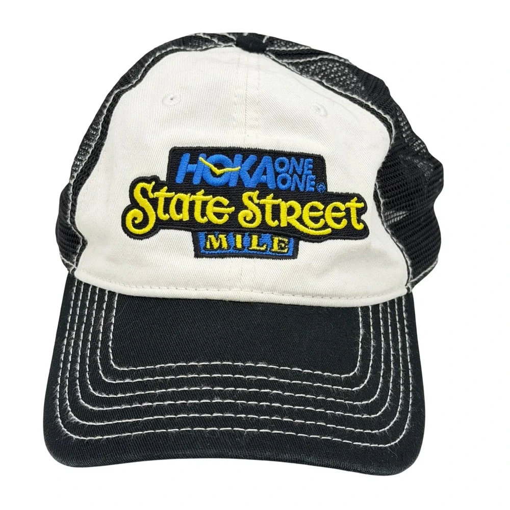 Hoka One State Street Mile Otto Trucker Hat Black Baseball Snapback Mesh Cap Hat